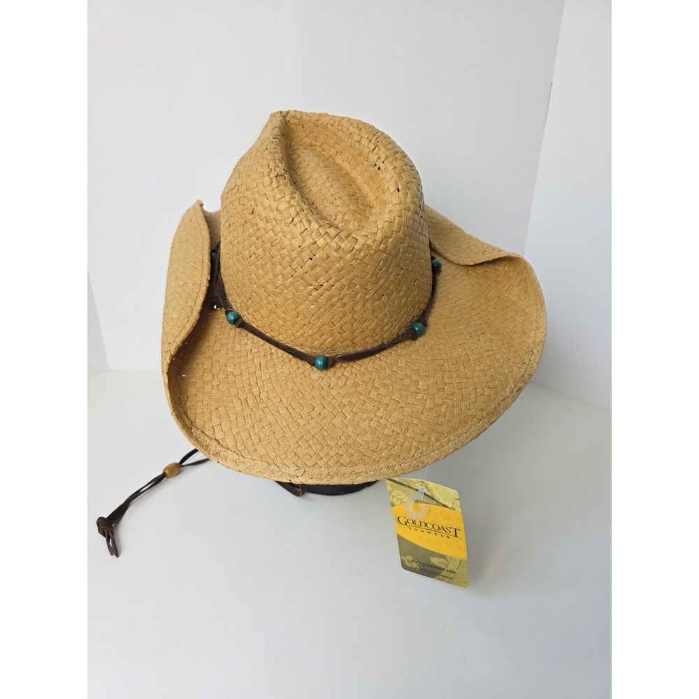 Goldcoast Sunwear brown beaded hat Drifter NWT One Size Unisex Western